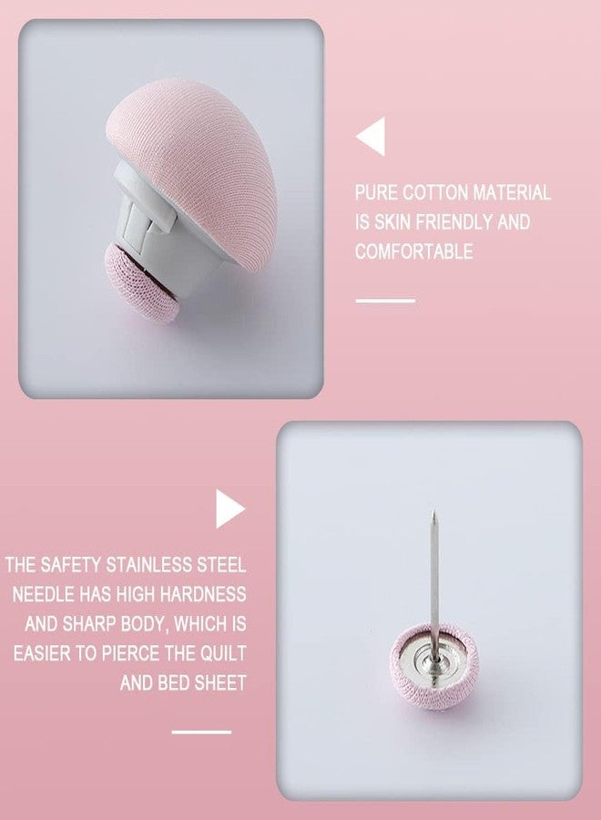 Mluffy Mushroom Duvet Cover Comforter Pins Cotton Quilt Fixer Duvet Double-Sided Fasteners Anti-Movement Bed Quilt for Blanket (Pink) (Pack of 10) - Image 5